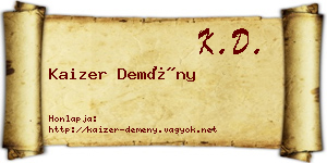 Kaizer Demény névjegykártya